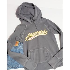 3/$15  gray aeropostale hoodie pull on sweater